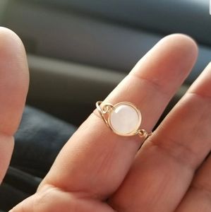 Beautiful Rose Quartz size 8 Ring